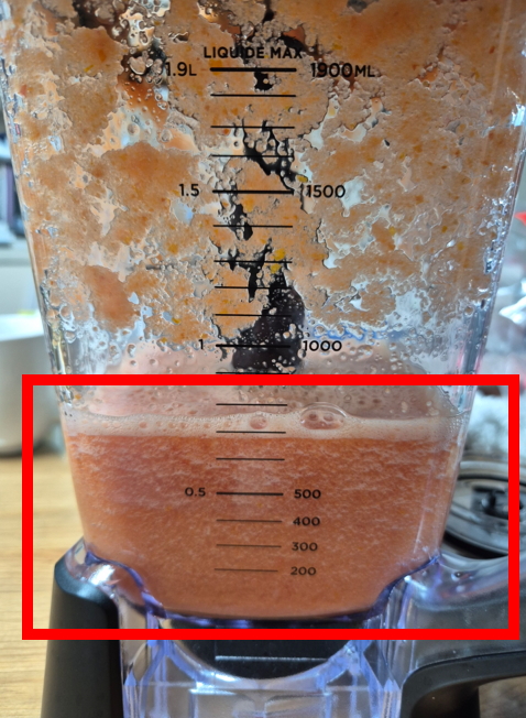 건강한 주스가 모두 갈린 모습